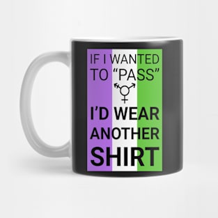 If I wanted to pass - genderqueer flag colors Mug